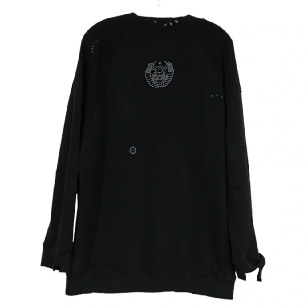TTSWTRS  Logo Crew Neck Black Sweatshirt UNIFIT Distressed - Picture 6 of 11